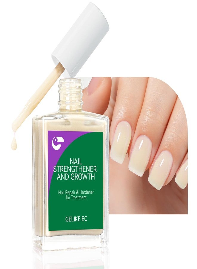 gelike ec Nail Hardener and Strengthener Polish: Milky Apricot Ridge Filler for Peeling Weak Nails Fast Dry Nail Growth Treatment Long Lasting Glossy Finish for Women Home DIY 15ml - Image 1